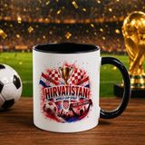 Bk Gift Hırvatistan Taraftar Temalı Dünya Futbol Kupası Tasarımlı Siyah Kupa Bardak - 1 Adet