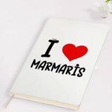 BK Gift I Love Marmaris Tasarımlı Beyaz Defter