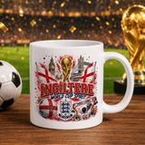 Bk Gift Ingiltere Taraftar Temalı Dünya Futbol Kupası Tasarımlı Beyaz Kupa Bardak - 1 Adet
