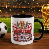 Bk Gift Ingiltere Taraftar Temalı Dünya Futbol Kupası Tasarımlı Siyah Kupa Bardak - 1 Adet