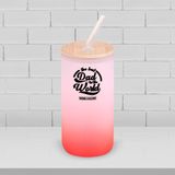 BK Gift İsimli Dad Tasarımlı Kırmızı Renk Pipetli Buzlu Cam Bardak 600ml - 6, Babaya Hediye, Doğum Günü Hediyesi
