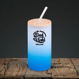 BK Gift İsimli Dad Tasarımlı Mavi Renk Pipetli Buzlu Cam Bardak 600ml - 6, Babaya Hediye, Doğum Günü Hediyesi