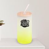 BK Gift İsimli Dad Tasarımlı Sarı Renk Pipetli Buzlu Cam Bardak 600ml - 3, Babaya Hediye, Doğum Günü Hediyesi