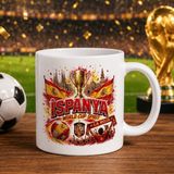 Bk Gift Ispanya Taraftar Temalı Dünya Futbol Kupası Tasarımlı Beyaz Kupa Bardak - 1 Adet