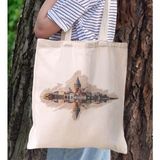 Bk Gift Istanbul Tasarımlı Kanvas Bez Çanta, Baskılı Omuz Çantası, Alışveriş Çantası, Plaj Çantası, Arkadaşa Hediye-9 - Desenli