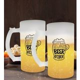 BK Gift It's Always Beer O'Clock Tasarımlı 2’li Buzlu Cam Bira Bardağı 50cl-1