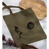 Bk Gift Kedi Tasarımlı Haki Kumaş Bez Çanta, Baskılı Omuz Çantası, Alışveriş Çantası, Arkadaşa Hediye-1bk Gift Kedi Tasarımlı-1 Haki Kumaş Bez Çanta, Baskılı Omuz Çantası, Alışveriş Çantası, Arkadaşa Hediye