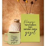 BK Gift Kimseyi Görmedim Ben Tasarımlı Sarı Sert Kapaklı Defter ve Middle Kupa Seti-3
