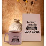 BK Gift Kimseyi Tanımadım Ben Atatürk Temalı Pembe Sert Kapaklı Defter ve Middle Kupa Seti-2