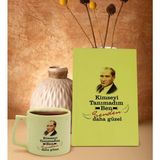 BK Gift Kimseyi Tanımadım Ben Atatürk Temalı Sarı Sert Kapaklı Defter ve Middle Kupa Seti-5