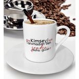 BK Gift Kimseyi Tanımadım Ben Tasarımlı Türk Kahvesi Fincanı-2