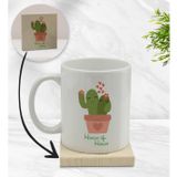 BK Gift Kişiye Özel - 11 Kaktüs Tasarımlı Beyaz Kupa Bardak