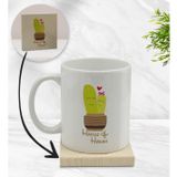 BK Gift Kişiye Özel - 13 Kaktüs Tasarımlı Beyaz Kupa Bardak