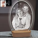 Bk Gift Kişiye Özel 3d Oval Fotoğraflı Led Gece Lambası Beyaz Renk , Arkadaşa Hediye, Sevgiliye Hediye Kobitmeyencom33970 Bk Gift