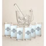 Bk Gift Kişiye Özel 7 Parça Paşabahçe Heybeli Rakı Bardağı ve Buz Kovası Seti-1, Erkeğe Hediye, Babaya Hediye, Babalar Günü Hediyesi - Renkli