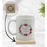 BK Gift Kişiye Özel - 8 Çiçek Tasarımlı Beyaz Kupa Bardak