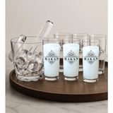 Bk Gift Kişiye Özel 8 Parça Paşabahçe Rakı Bardağı & Buz Kovası Seti–1, Erkeğe Hediye, Babaya Hediye, Babalar Günü Hediyesi - Renkli