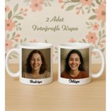 Bk Gift Kişiye Özel Anne&çocuk Fotoğraflı 2'li Beyaz Kupa Bardak-1, Anneye Hediye Anneler Günü Hediyesi, Arkadaşa Hediye, Sevgiliye Hediye