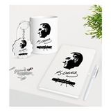 BK Gift Kişiye Özel Atatürk Temalı Kupa Anahtarlık Beyaz Defter Kalem Hediye Seti-4
