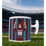 Bk Gift Kişiye Özel Baba&çocuk Bordo-Mavi Forma Tasarımlı Hammer Kulplu Beyaz Kupa Bardak, Arkadaşa Hediye, Sevgiliye Hediye, Taraftar Hediyesi - Renk - Renkli