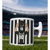 Bk Gift Kişiye Özel Baba&çocuk Siyah-Beyaz Forma Tasarımlı Hammer Kulplu Beyaz Kupa Bardak, Arkadaşa Hediye, Sevgiliye Hediye, Taraftar Hediyesi - Renk - Renkli