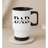 Bk Gift Kişiye Özel Babalar Günü Tasarımlı Kulplu Beyaz Çelik Bardak Termos Mug 450ML-1, Babalar Günü , Babaya