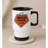 Bk Gift Kişiye Özel Babalar Günü Tasarımlı Kulplu Beyaz Çelik Bardak Termos Mug 450ML-4, Babalar Günü , Babaya