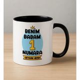 Bk Gift Kişiye Özel Babalar Günü Tasarımlı Siyah Kupa Bardak-3, Babalar Günü Hediyesi, Babaya Hediye, Erkeklere Özel Hediye