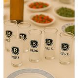 Bk Gift Kişiye Özel Baş Harfli Isimli 6'lı Rakı Bardağı -1, Arkadaşa Hediye, Sevgiliye Hediye - 010 - Beyaz