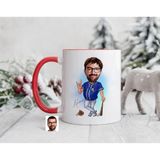Bk Gift Kişiye Özel Beyzbol Karikatürlü Kırmızı Kupa Bardak-17, Sevgiliye Hediye, Arkadaşa Hediye