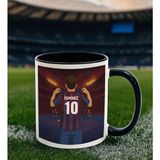 Bk Gift Kişiye Özel Bordo-Mavi Forma Tasarımlı Siyah Kupa Bardak, Arkadaşa Hediye, Sevgiliye Hediye, Taraftar Hediyesi - Renk - Renkli
