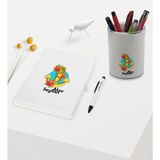 Bk Gift Kişiye Özel Çapa Tasarımlı Beyaz Defter Kalem ve Kalemlik Hediye Seti - Model 4