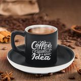 Bk Gift Kişiye Özel Coffe Tasarımlı Siyah Renk Türk Kahvesi Fincanı-11, Arkadaşa Hediye, Sevgiliye Hediye, Yıl Dönümü Hediyesi