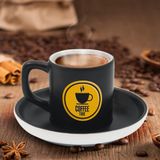 Bk Gift Kişiye Özel Coffe Tasarımlı Siyah Renk Türk Kahvesi Fincanı-3, Arkadaşa Hediye, Sevgiliye Hediye, Yıl Dönümü Hediyesi