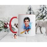 Bk Gift Kişiye Özel Cricket Karikatürlü Kırmızı Kupa Bardak-1, Sevgiliye Hediye, Arkadaşa Hediye