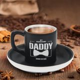 Bk Gift Kişiye Özel Dad Tasarımlı Siyah Renk Türk Kahvesi Fincanı-2, Arkadaşa Hediye, Sevgiliye Hediye, Yıl Dönümü Hediyesi