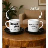Bk Gift Kişiye Özel Doktorlara Özel İsimli Siyah Tabaklı Türk Kahvesi Fincan Takımı-1
