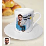 Bk Gift Kişiye Özel Emekli Karikatürlü Türk Kahvesi Fincanı-2, Erken Emekli, Yeni Emekli, Eyt Hediyesi