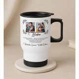 Bk Gift Kişiye Özel Fotoğraflı Babalar Günü Tasarımlı Kulplu Beyaz Çelik Bardak Termos Mug 450ML-5, Babalar Günü , Babaya