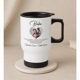 Bk Gift Kişiye Özel Fotoğraflı Babalar Günü Tasarımlı Kulplu Beyaz Çelik Bardak Termos Mug 450ML-7, Babalar Günü , Babaya