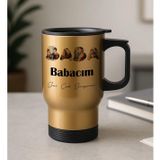 BK Gift Kişiye Özel Fotoğraflı Babalar Günü Tasarımlı Kulplu Gold Çelik Bardak Termos Mug 450ml-3, Babalar Günü Hediye, Babaya Hediye