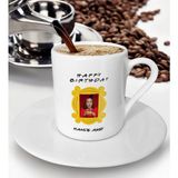Bk Gift Kişiye Özel Fotoğraflı Friends Kapı Çerçevesi Tasarımlı Happy Birthday Türk Kahvesi Fincanı - Beyaz