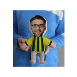 Bk Gift Kişiye Özel Fotoğraflı Sarı Lacivert Futbolcu Bebek Yastık-1