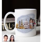 Bk Gift Kişiye Özel Gezgin Sevgililer Karikatürlü Beyaz Kupa Bardak