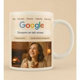 Bk Gift Kişiye Özel Google Dünyanın En Tatlı Annesi Tasarımlı Beyaz Kupa Bardak-1, Anneye Hediye, Anneler Günü Hediyesi