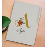 Bk Gift Kişiye Özel Harf ve Isim Tasarımlı Beyaz Termo Deri Not Defteri 15X21CM-1 - Renkli