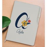 Bk Gift Kişiye Özel Harf ve Isim Tasarımlı Beyaz Termo Deri Not Defteri 15X21CM-2 - Renkli