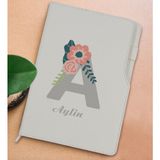 Bk Gift Kişiye Özel Harf ve Isim Tasarımlı Beyaz Termo Deri Not Defteri 15X21CM-3 - Renkli