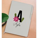 Bk Gift Kişiye Özel Harf ve Isim Tasarımlı Beyaz Termo Deri Not Defteri 15X21CM-4 - Renkli