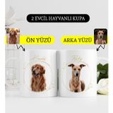 Bk Gift Kişiye Özel Iki Evcil Hayvan Karikatürlü Beyaz Kupa Bardak-5, Arkadaşa Hediye, Sevgiliye Hediye